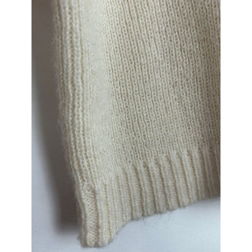 L'Academie Revolve Women's Cream Half-Zip Ribbed Sweater S Wool & Alpaca Blend - Picture 11 of 12